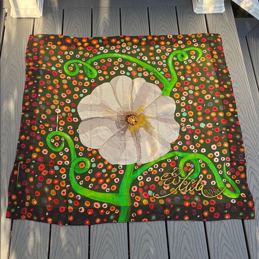 Mila & Such NYC Morning Glory Silk Scarf Multicolor